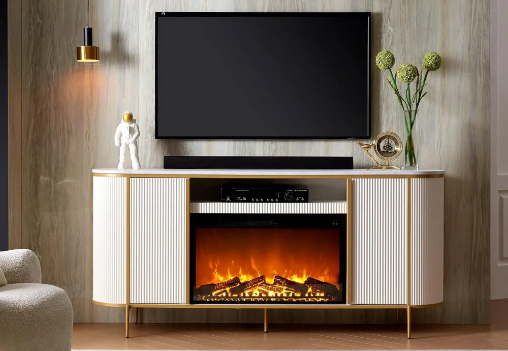 electric fireplace heater tv stand