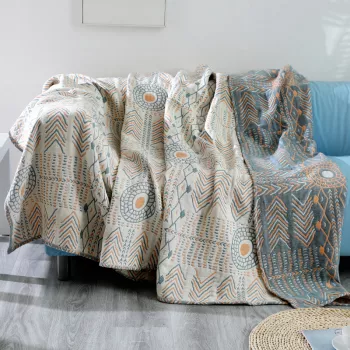 Boho Arrow Cotton Gauze Blanket: Airy Layered Comfort